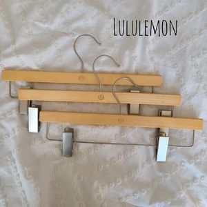 💕 HP! 💕 Set of 3 Lululemon Wood Bottom Hangers